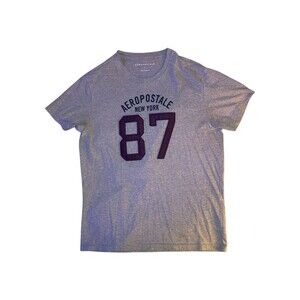 Aéropostale Graphic Tee Men’s L Grey New York 87 Short-Sleeve T-Shirt Casual